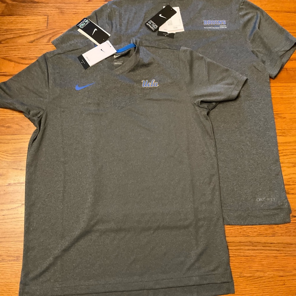NIKE UCLA BRUINS PERFORMANCE V-NECK ON FIELD SHIRT GREY MEN'S